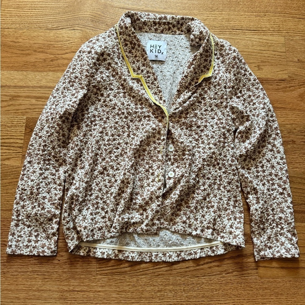 Hey kid Searsucker Floral Shirt